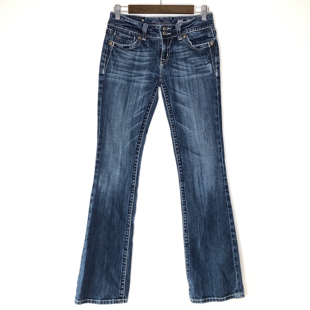 Miss Me Women's Boot Cut Jeans - Dark Wash Blue